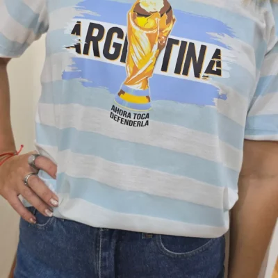 remera rayada celeste copa mundial mujer