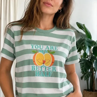 remera rayada verde better half mujer