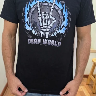 remera negra dead world semitono hombre