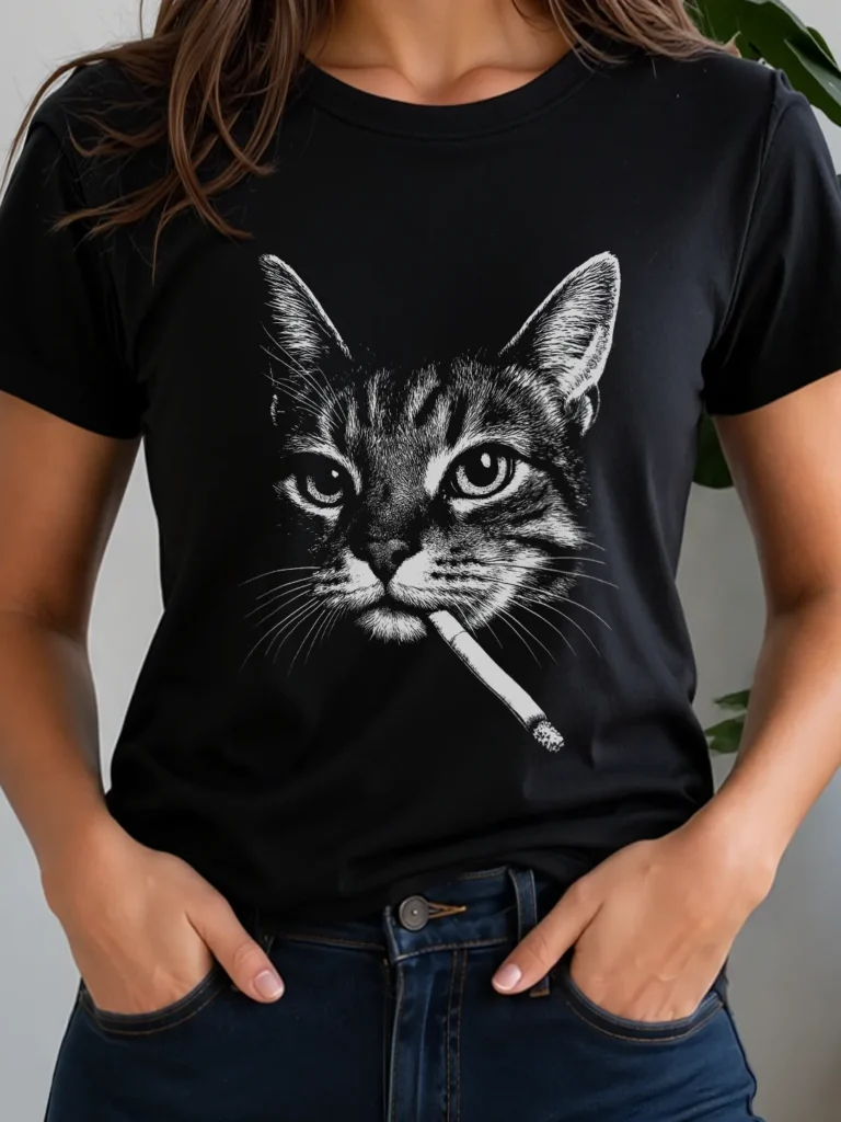 Smoking Cat | Remera Mujer