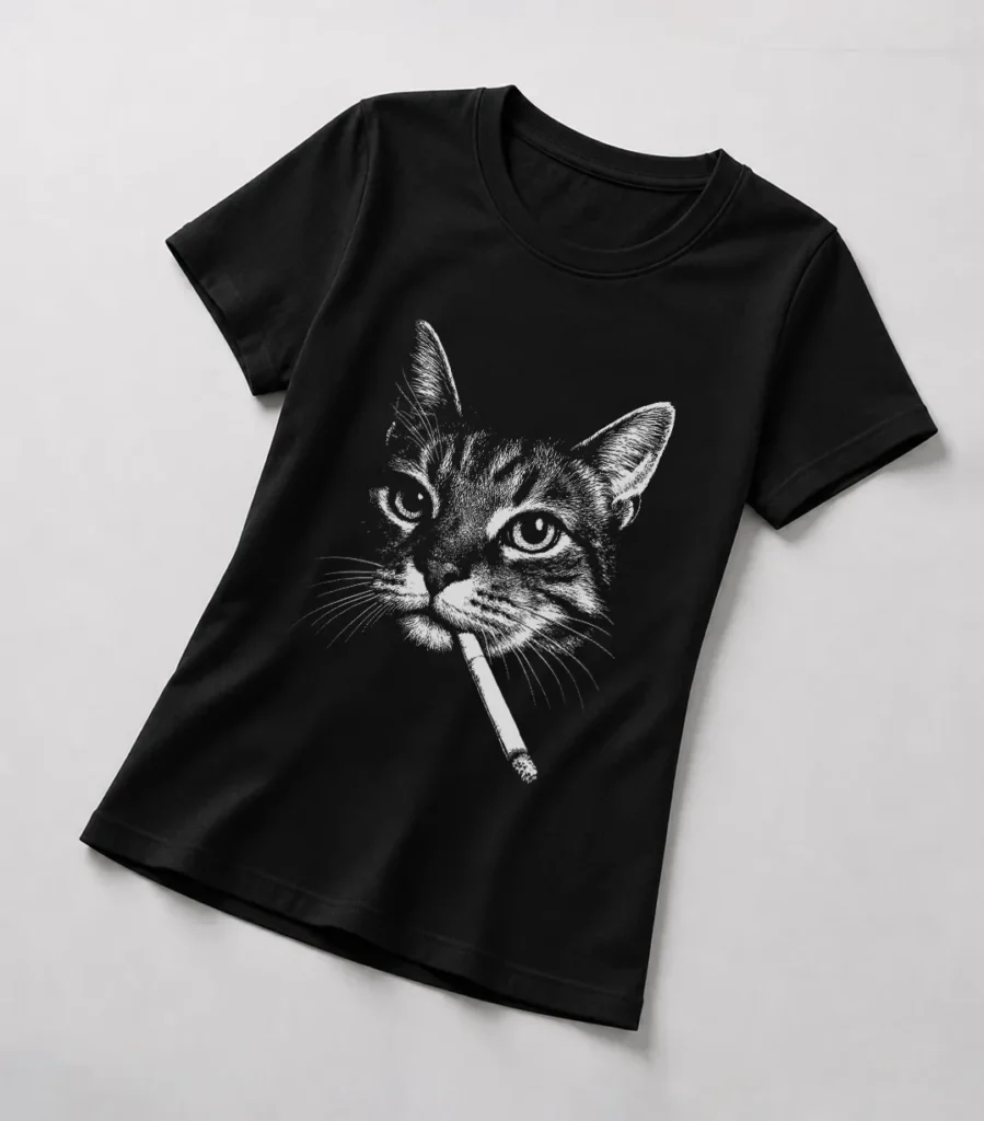 Smoking Cat – Remera Mujer