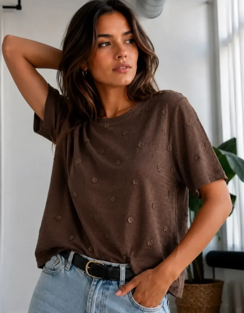 FLORES – Remera Aplique Mujer
