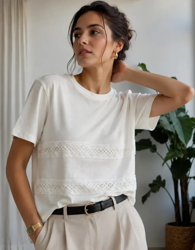 ITALIA – Remera Doble Encaje Mujer