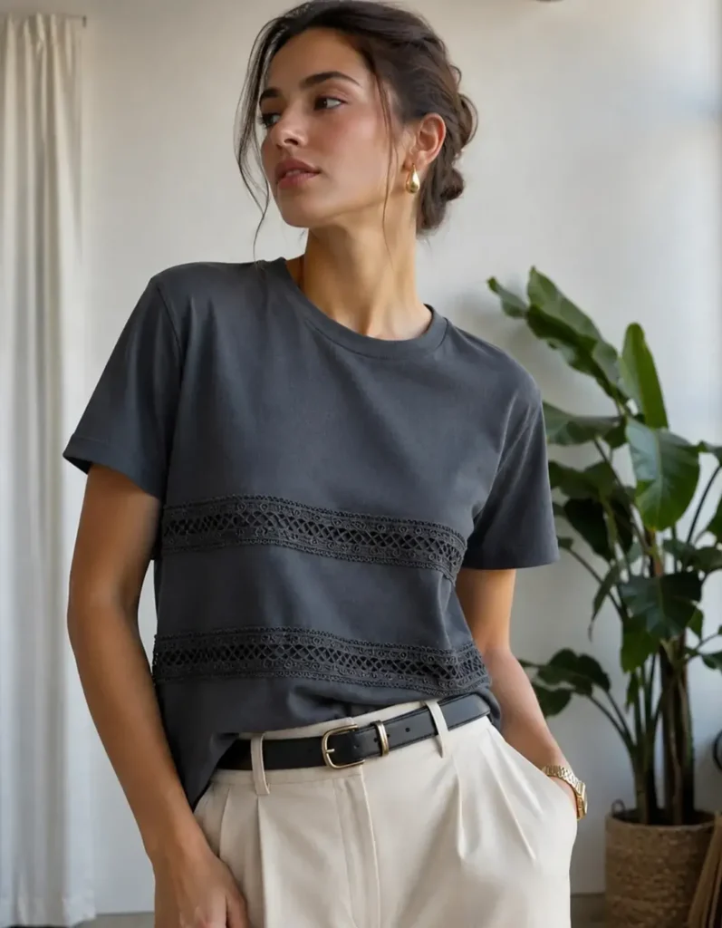 ITALIA – Remera Doble Encaje Mujer
