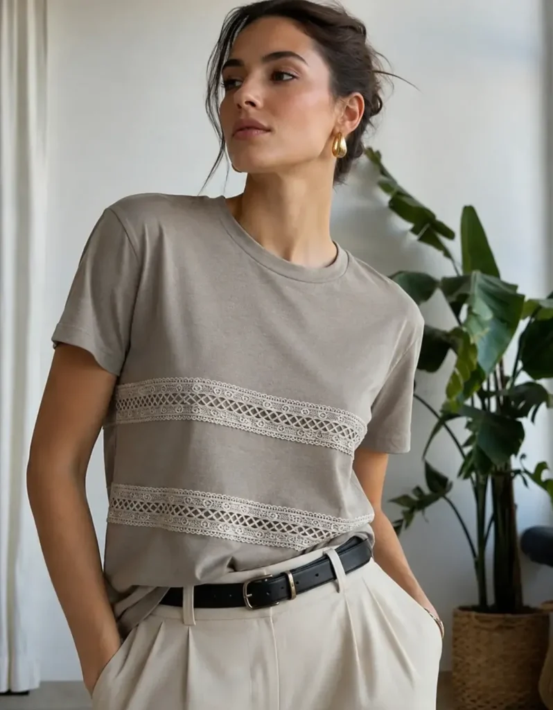 ITALIA – Remera Doble Encaje Mujer